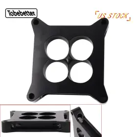 Tobebetter Tbp026-bk New 1 Inch Thick Aluminum 4150 Cnc Machined Carburetor Spacer Square Bore 4 Port Blk