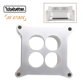 Tobebetter Tbp027-sl 2-inch Aluminum 4150 Cnc Machined Carburetor Spacer Square Bore 4 Port Silver Us