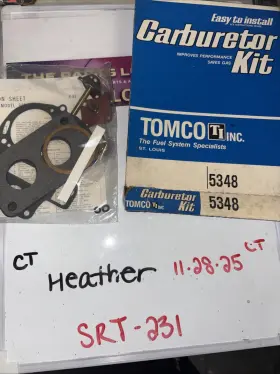 Tomco 5348 1 Inc. Part Number Carburetor/fuel System Repair Kit Nos Oem