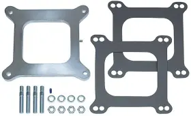 T2094 Trans-dapt Performance Holley Carburetor Spacer Set 3/8 Inch Tall Open Center With Vacuum Tube And Cap