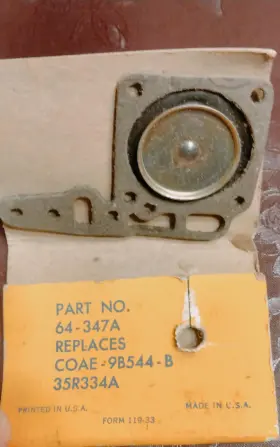 Unkown 64-347a Vintage Carburetor Choke Diaphragm Part No. Replaces Coe-9b544-b 35r34a