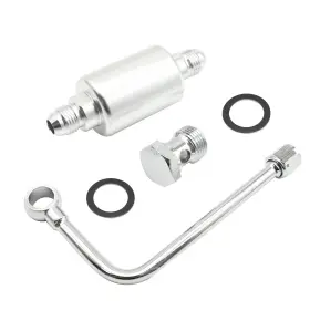 Uoienrt 8131 Chrome Steel Fuel Line Kit Replacement For Square-bore Silver