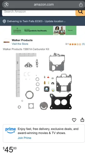 Walker Products 15861a Carburetor Repair Kit