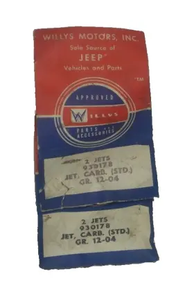 Willys 930178 Jeep Nos Oem Jet Standard Carburetor Metering Set Free Shipping