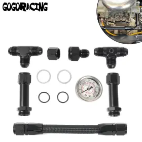 Wutong 013tc-bk-zh Braided An6 Dual Feed Carb Fuel Line Double Pump For 4150 Holley Carburetor