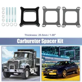 X Autohaux 745060281395 Carb Spacers 1 Inch Tall Open Phenolic Carburetor Spacer Kit For Chevy Ford