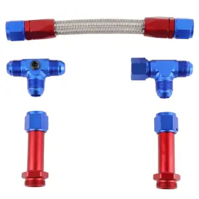 Xuz Tb564 8 An Braided Dual Feed Carb Fuel Line Fitting For Holley 4150 Carburetor