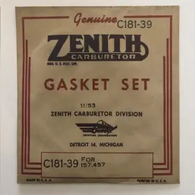 Zenith C181-39 Carb Gasket Set Fits 457 Carburetors