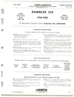 1956-1960 Rambler Six Model 2944S-2960S Carter Carburetor Info Sheet Used. Price: $5.25.