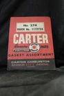 Nos Vintage Carter Carburetor Gasket Assortment No. 274 Buick 1172724 New. Price: $14.95.
