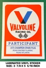 Valvoline Participant 1975 Champion Spark Plugs Racing Classic-road Atlanta New. Price: $9.17.