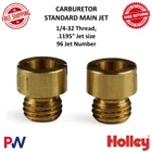 Holley Carburetor Standard Main Jet 1/4 IN.-32 Thread 0.1195 Size #122-96 New. Price: $46.75.