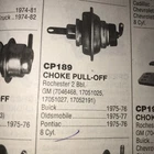 Carb Choke Pull Off Kemparts CP189 Fits Gm 1975-77 Cyl Standard CPA168 New. Price: $19.95.