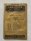 Vintage Carter Carb Gasket Set #214A Fits 1951 Chrysler C-51 With Bb New. Price: $11.25.