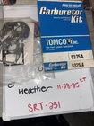 (1) Tomco Inc. Carburetor Rebuild Kit Easy Install Part Number 5325A Nos Oem New. Price: $8.10.