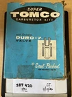 (1) Carburetor Kit Super Tomco 5098A New. Price: $22.50.