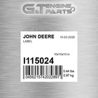 L115024 Label Fits John Deere (surplus Open Box) New. Price: $105.80.