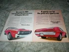 1970 Amx American Motors Car Ad V8 360 290HP, 390 Pg Original Left Only Used. Price: $6.00.