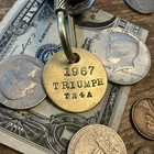 1967 Triumph TR4A Solid Brass Key Fob New. Price: $14.95.