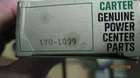 Carter Choke Thermostat CV-85 170-1099 New. Price: $35.00.