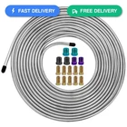 Murealy 1/4" Line Kit 25 Feet Heavy-duty Stainless Steel Brake... New. Price: $22.46.
