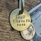 1967 Triumph TR4A Solid Brass Key Fob New. Price: $14.95.