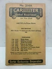 1951 Chrysler "6" C-51 Carter Carburetor E9C1 Gasket Kit New. Price: $12.00.