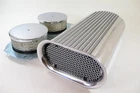 Dual 4-BARREL Hillborn-style Polished Aluminum Fin Air Hood Scoop Blower New. Price: $264.95.