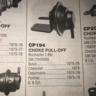 Carburetor Choke Pull-off Kemparts CP194 Fits Gm 1975-79 6 8 Cyl 2 Bbl New. Price: $14.89.